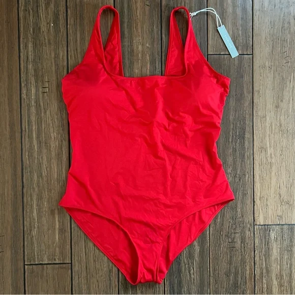 NWT Everlane The Square Neck One Piece Red Swimsuit Size XXL Bathingsuit - Picture 11 of 11